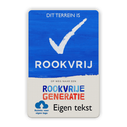 Rookvrij terrein - Informatiebord - Op weg naar een Rookvrije generatie - met logo