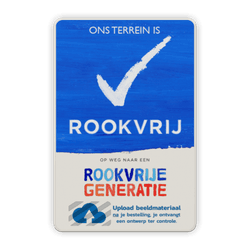 Rookvrij terrein - Informatiebord - Op weg naar een Rookvrije generatie - met logo vakantiepark / camping