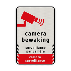 Verkeersbord camerabewaking - 3 talen
