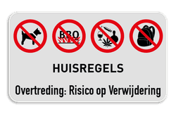 Informatiebord Privéterrein - Huisregels