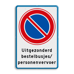 Parkeerverbod pictogram E01 met tekst naar wens