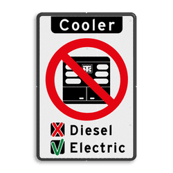 Informatiebord Use Cooler Instructions, voor Diesel en Electric