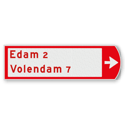 Fietswegwijzer rechtswijzend 753x225mm