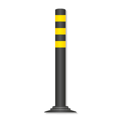 Pole Cone Traffic NF fixe &Oslash;80mm &ndash; noir/jaune &ndash; 800 ou 1000mm