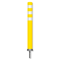 Pole Cone Traffic NSE fixe &Oslash;80mm &ndash; jaune/blanc &ndash; 800 ou 1000mm