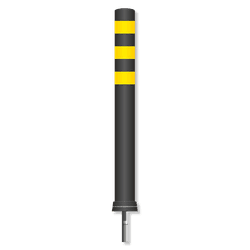 Pole Cone Traffic NSE fixe &Oslash;80mm &ndash; noir/jaune &ndash; 800 ou 1000mm