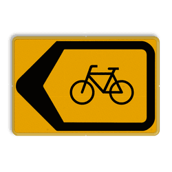 Verkeersbord pijlkader omleiding fiets reflecterend