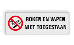 Bord roken en vapen verboden - reflecterend