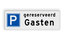 Parkeerbord gereserveerd gasten - reflecterend
