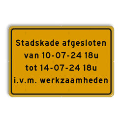 Verkeersbord geel eigen tekst 3:2 - reflecterend