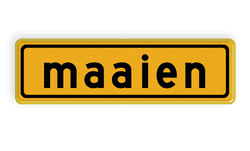 Verkeersbord maaien - reflecterend