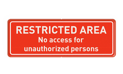 Bord restricted area rood wit - reflecterend