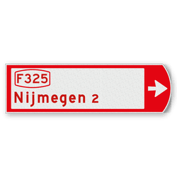 Fietswegwijzer rechtswijzend met snelfietsroute 753x225mm