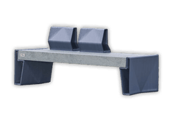 Banc public avec dossier - Bicolore - Modèle Prisma