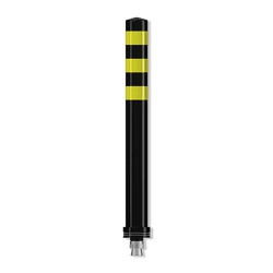 Pole Cone Traffic NS amovible &Oslash;80mm &ndash; noir/jaune &ndash; 1000mm