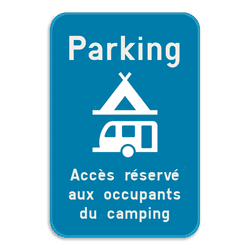Panneau touristique - Texte supérieur + pictogramme + texte inférieur