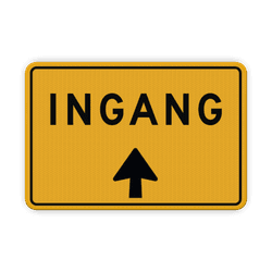 Verkeersbord ingang met pijl - reflecterend