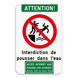 Panneau touristique - Pictogramme supérieur + pictogramme + texte + pictogramme inférieur