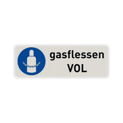 Bord gasflessen vol - reflecterend