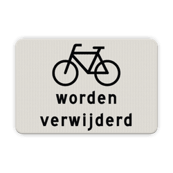 Verkeersbord RVV OB305 - Onderbord - Fietsen worden verwijderd