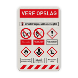 Bord GHS verf opslag + pictogrammen - reflecterend