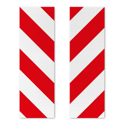 Marquage r&eacute;fl&eacute;chissant rouge/blanc Alupanel 100x600mm &ndash; Kit 2 pi&egrave;ces