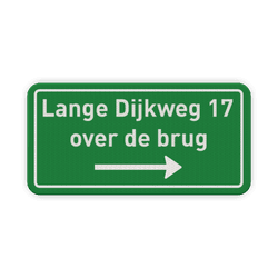 Tekstbord 2:1 met pijl groen/wit - reflecterend