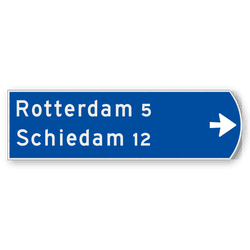 Handwegwijzer klein rechtswijzend 990x295mm