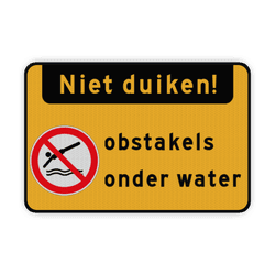 Verkeersbord niet duiken obstakels onder water - reflecterend