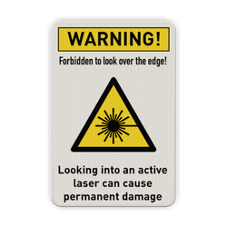 Veiligheidsbord - Warning for laser forbidden to look at - reflective