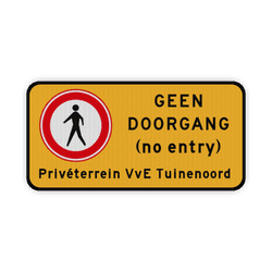 Verkeersbord geen doorgang (no entry) - reflecterend
