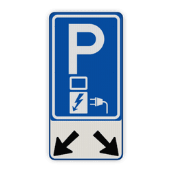 Verkeersbord RVV E08o - oplaadpunt + pijlen - BE04b