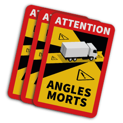 Officiële dode hoek stickers voor vrachtwagens - 170x250mm - Reflecterend!