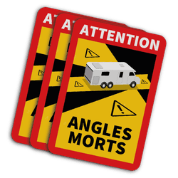 SET: Officiële dode hoek stickers voor campers - 170x250mm - Reflecterend!