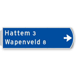 Handwegwijzer groot rechtswijzend 1623x481mm