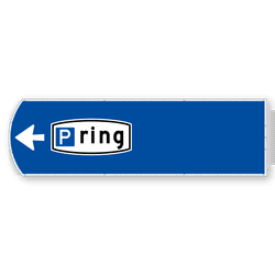 Handwegwijzer groot linkswijzend met picto P-ring 1623x481mm