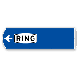 Handwegwijzer groot linkswijzend met picto RING 1623x481mm