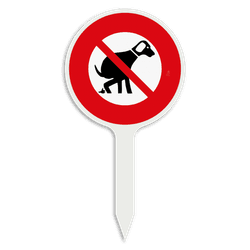 Steekbord met pictogram - GEEN hondenpoep - PVC