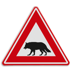 Verkeersbord - waarschuwing wolven - reflecterend