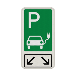 Parkschilder Grün - 2 Parkplätze Nur Elektrisch betriebene Fahrzeuge