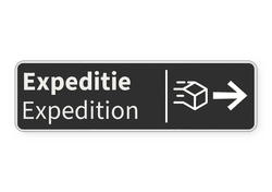 Verkeersbord route expeditie met pijl + icoon - blauw - reflecterend