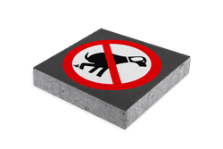 Symbooltegel verboden honden uit te laten - 300x300x60mm met facetrand