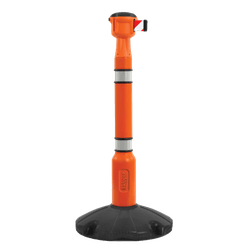 Skipper afzetlint 9 meter rood/wit + afzetpaal met verzwaarde voet