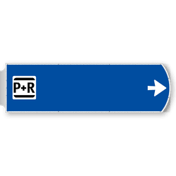 Handwegwijzer groot rechtswijzend met BW-pictogram 1623x481mm