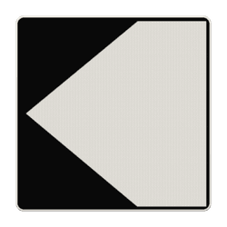 Scheepvaartbord BPR F.2a links - Richtingaanduiding met zijborden