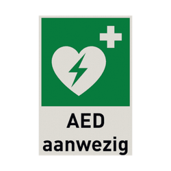 Veiligheidspictogram E010 - AED aanwezig - reflecterend