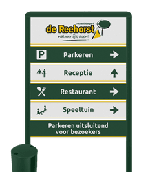Entreebord route camping of recreatiepark TS70 - reflecterend