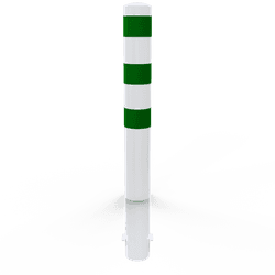 Poteau de protection renforc&eacute; blanc/vert &Oslash;152 mm &agrave; sceller