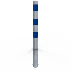 Poteau de protection &Oslash;102 mm galvanis&eacute; avec bandes r&eacute;fl&eacute;chissantes