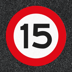 Thermoplast wegmarkering - maximum snelheid 15km